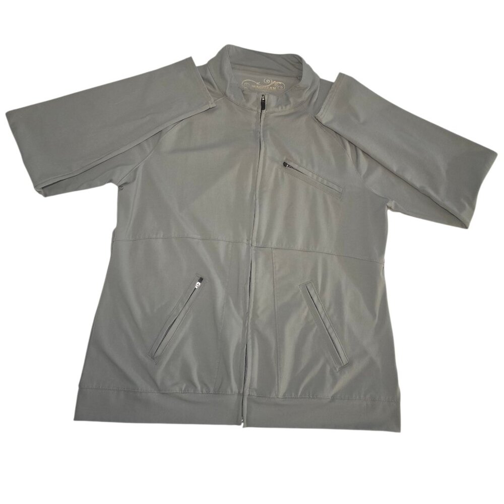 Magellan Outdoors Jacket Womens XL Olive Green Lightweight Utility Zip Up Jacket